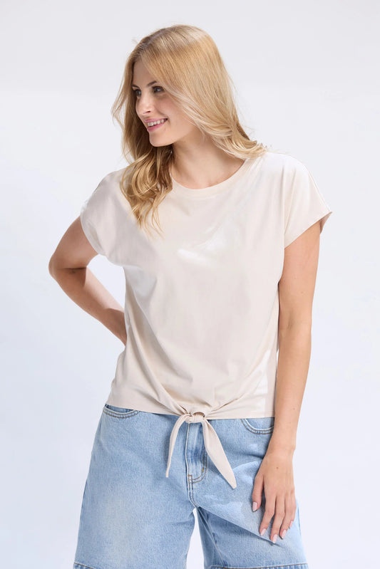 STELLA + GEMMA TOP KNOT TOP - CHAI - THE VOGUE STORE