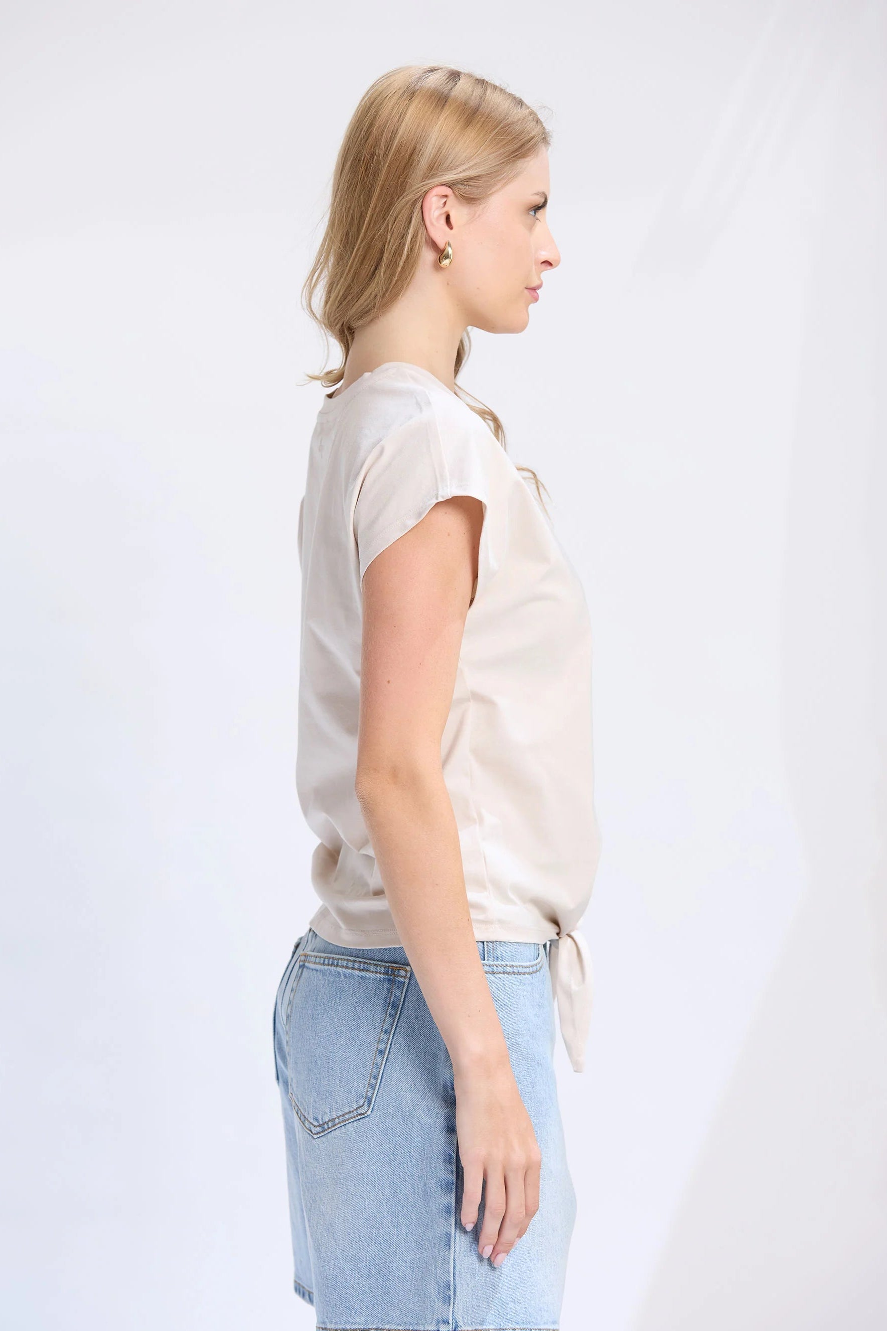 STELLA + GEMMA TOP KNOT TOP - CHAI - THE VOGUE STORE