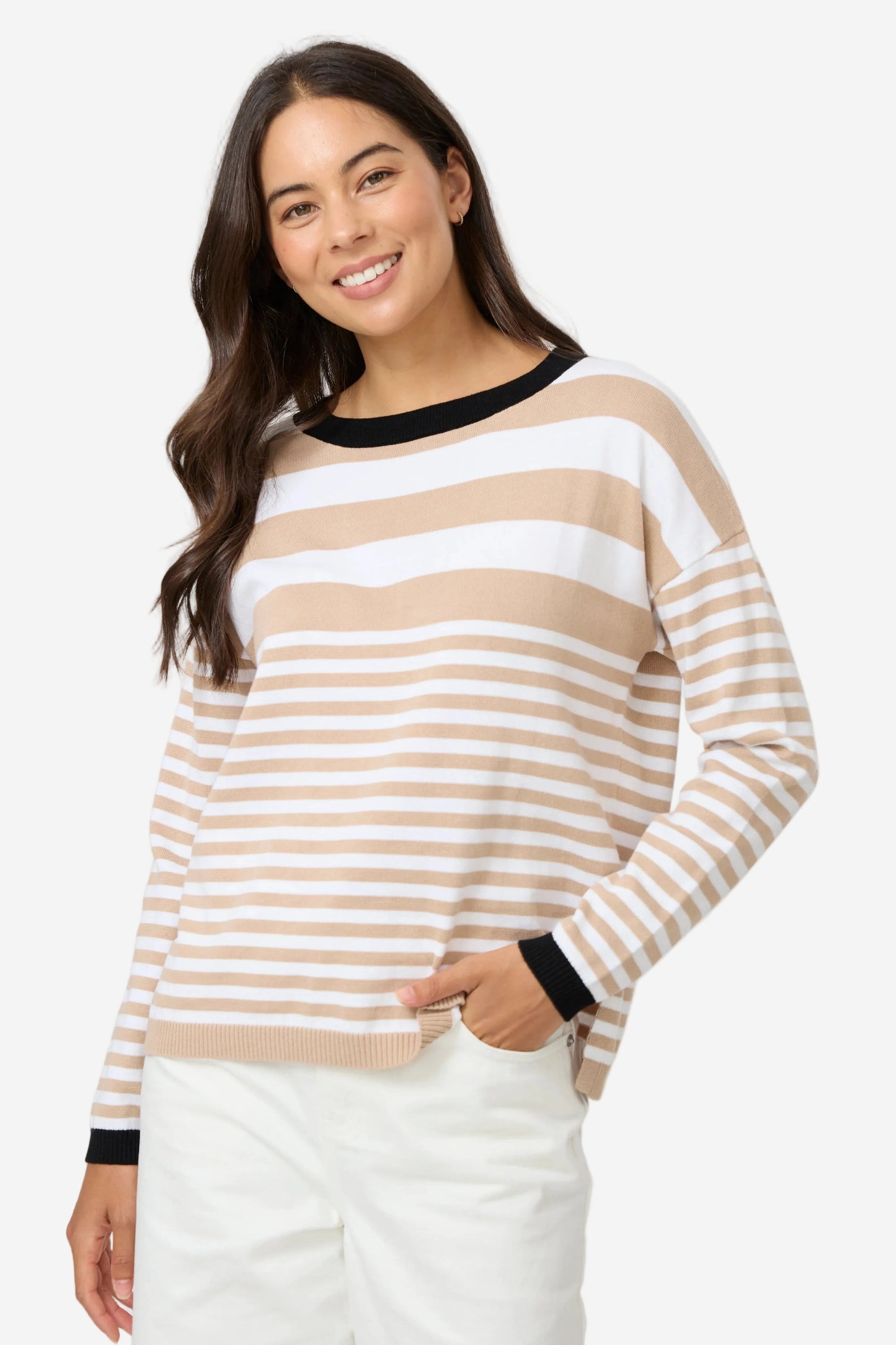 STELLA + GEMMA HIGH STREET JUMPER - SAND - THE VOGUE STORE