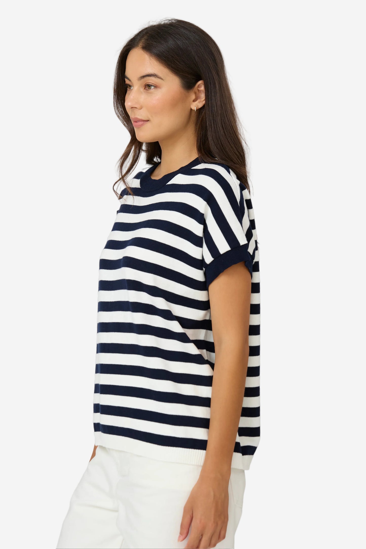 STELLA + GEMMA GWEN TEE - MILK/MIDNIGHT STRIPE - THE VOGUE STORE