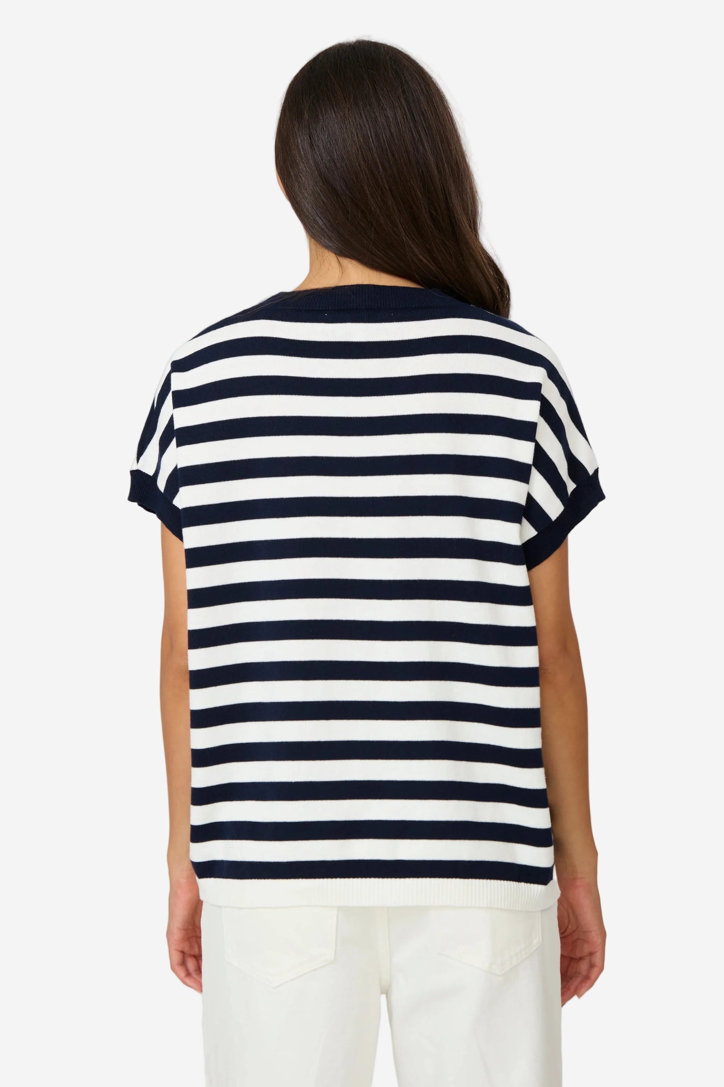 STELLA + GEMMA GWEN TEE - MILK/MIDNIGHT STRIPE - THE VOGUE STORE