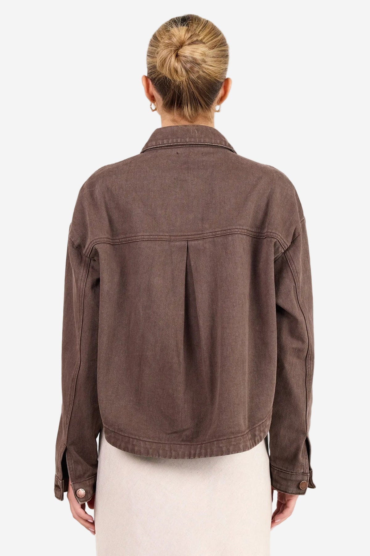 AMONG THE BRAVE ECHO MOCHA DENIM JACKET - THE VOGUE STORE