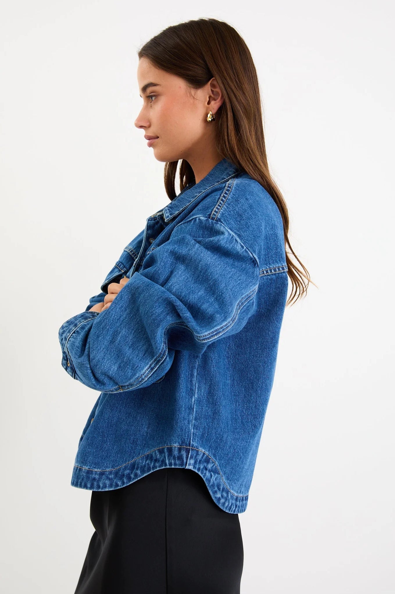 AMONG THE BRAVE  ECHO STORM BLUE PATCH POCKET DENIM JACKET - THE VOGUE STORE