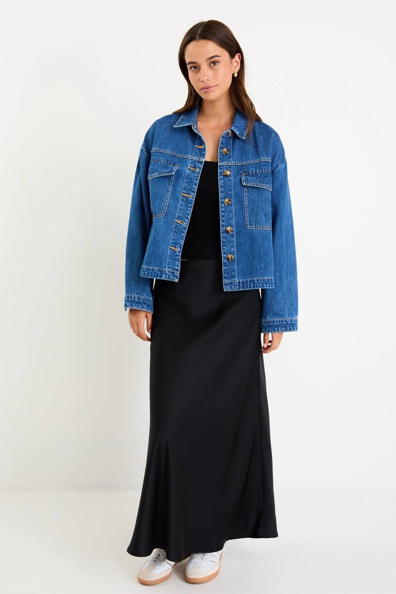 AMONG THE BRAVE  ECHO STORM BLUE PATCH POCKET DENIM JACKET - THE VOGUE STORE