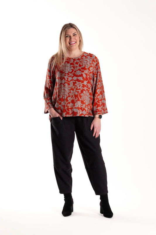 DEEANNE HOBBS ZEFER TOP - SPICED ORANGE - THE VOGUE STORE