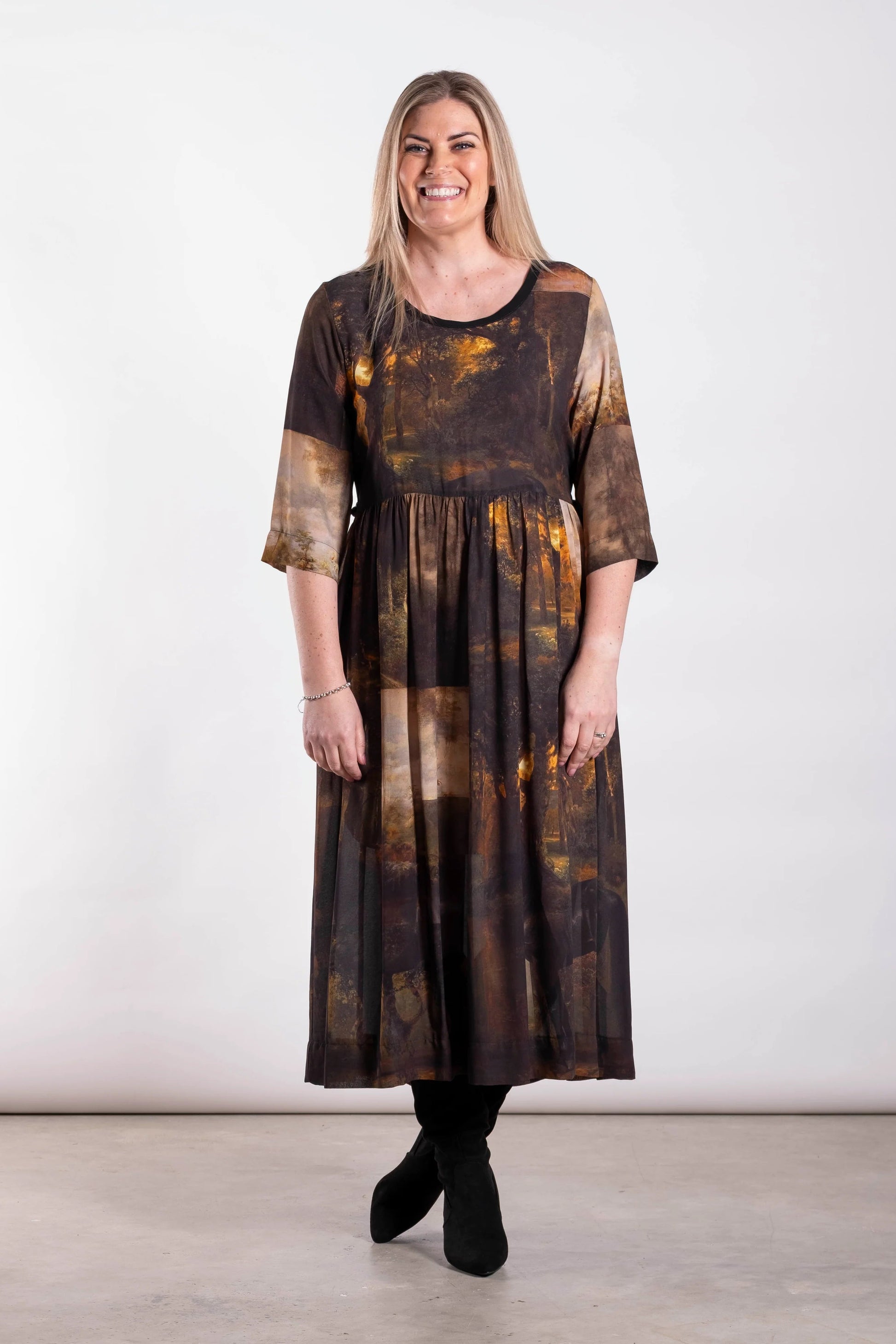 DEEANNE HOBBS TARBANA DRESS - MIDNIGHT TREK - THE VOGUE STORE