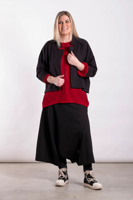 DEEANNE HOBBS DROP CROTCH DRAPE PANTS - BLACK - THE VOGUE STORE