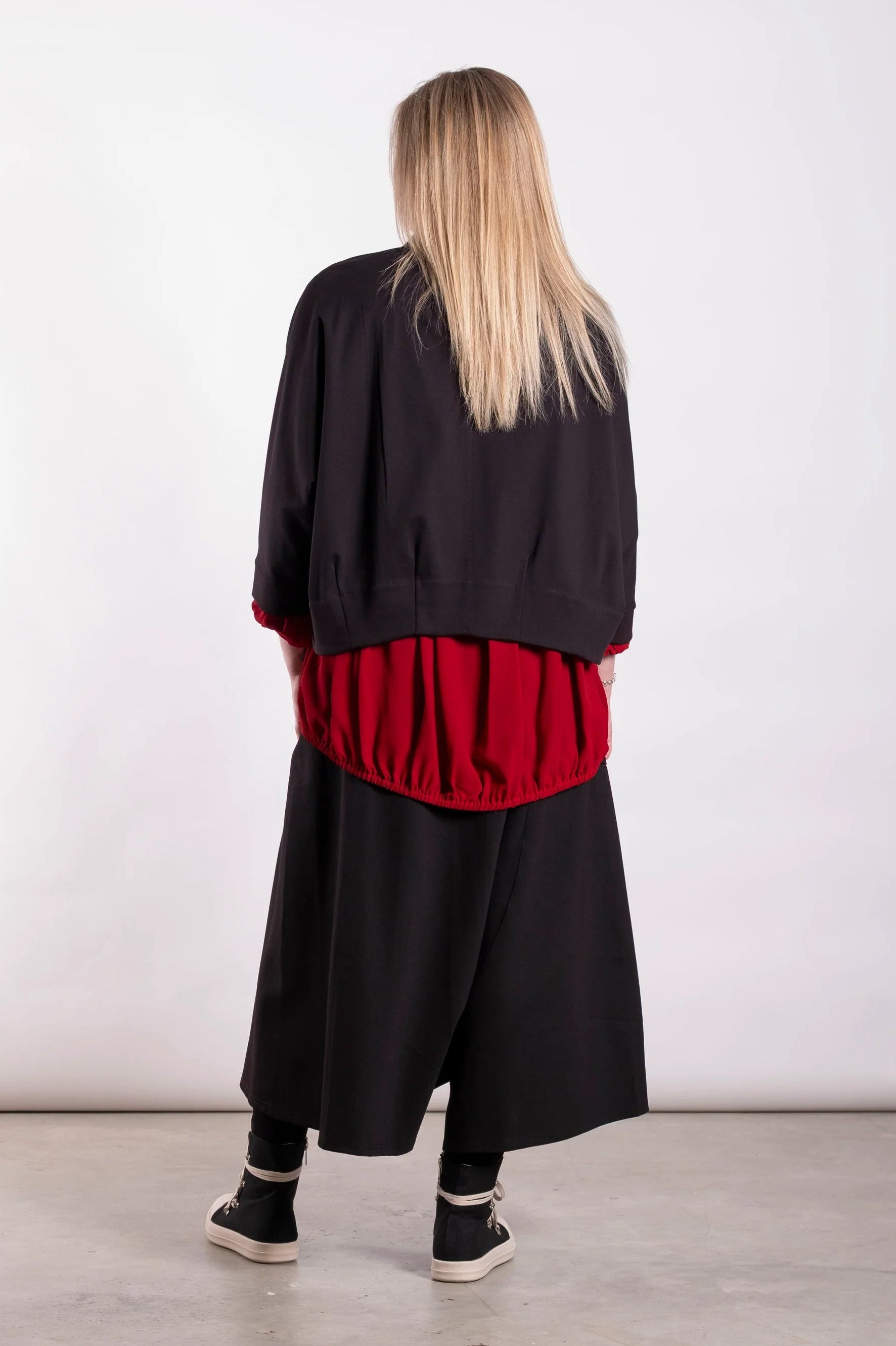 DEEANNE HOBBS DROP CROTCH DRAPE PANTS - BLACK - THE VOGUE STORE