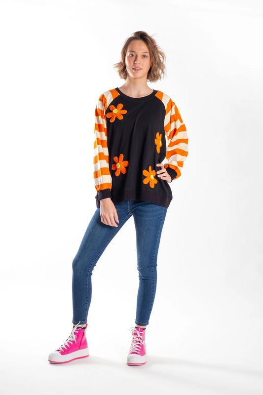 JELLICOE TEAM SWEATER - ORANGE STRIPE - THE VOGUE STORE