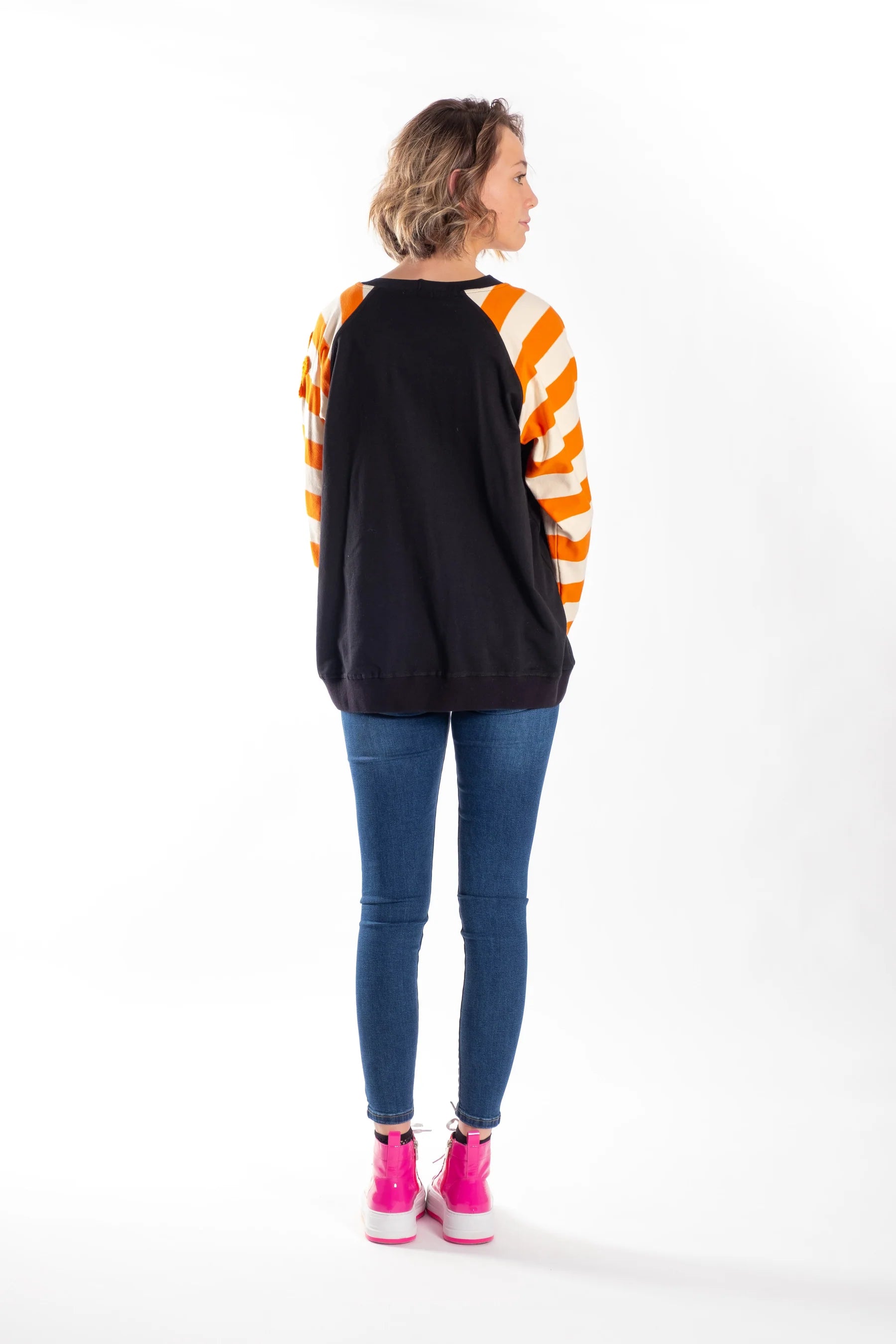 JELLICOE TEAM SWEATER - ORANGE STRIPE - THE VOGUE STORE
