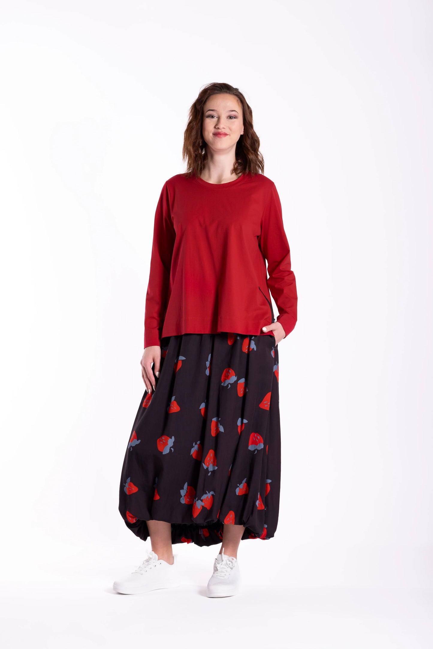 JELLICOE GALLERY SKIRT - STRAWBERRY CRUSH - THE VOGUE STORE