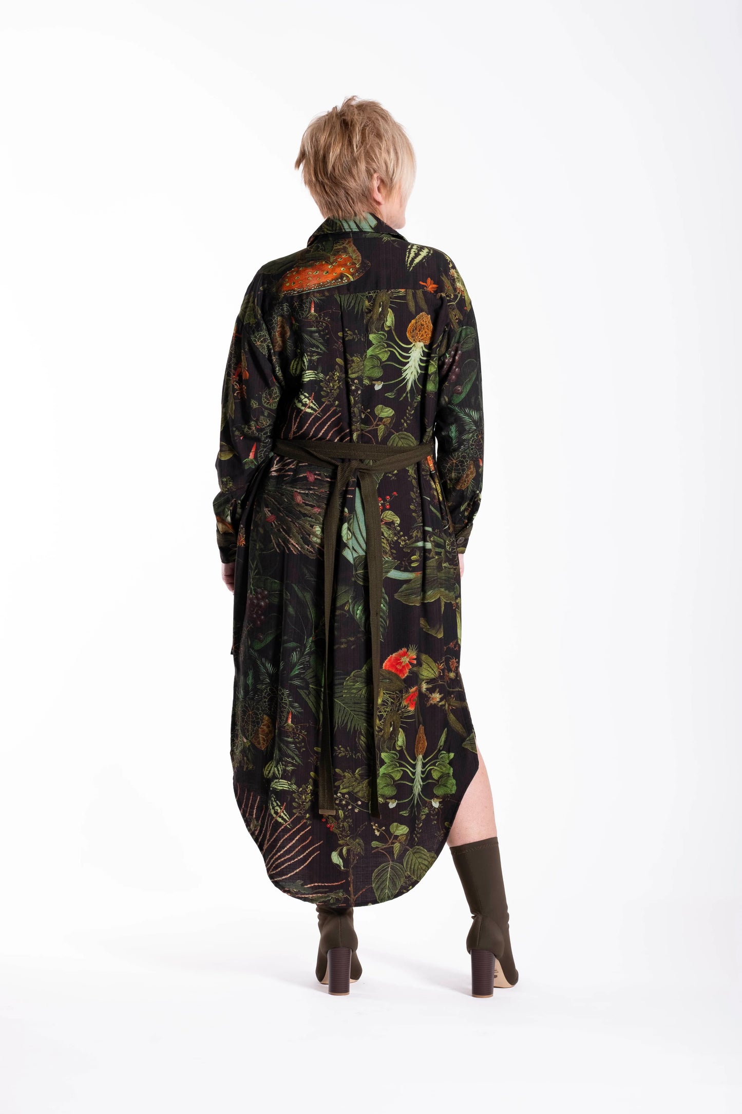 JELLICOE LONG SHIRT DRESS - GREEN FOLIAGE - THE VOGUE STORE
