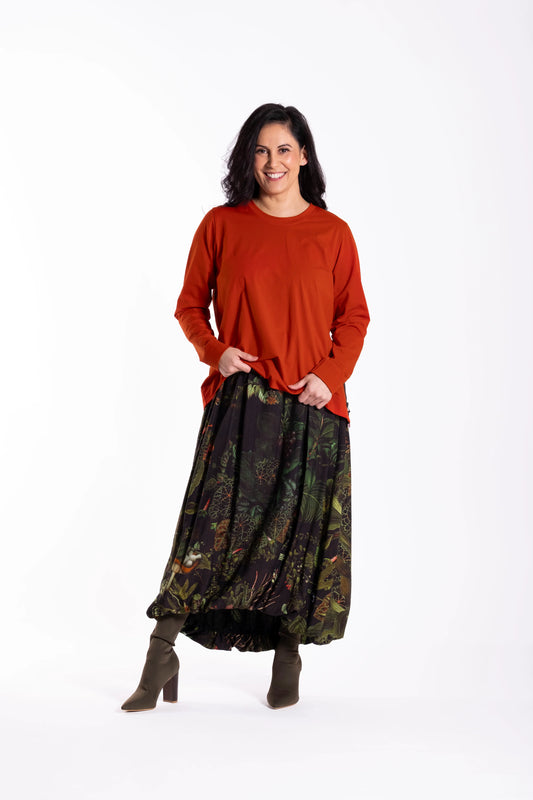 JELLICOE GALLERY SKIRT - GREEN FOLIAGE - THE VOGUE STORE