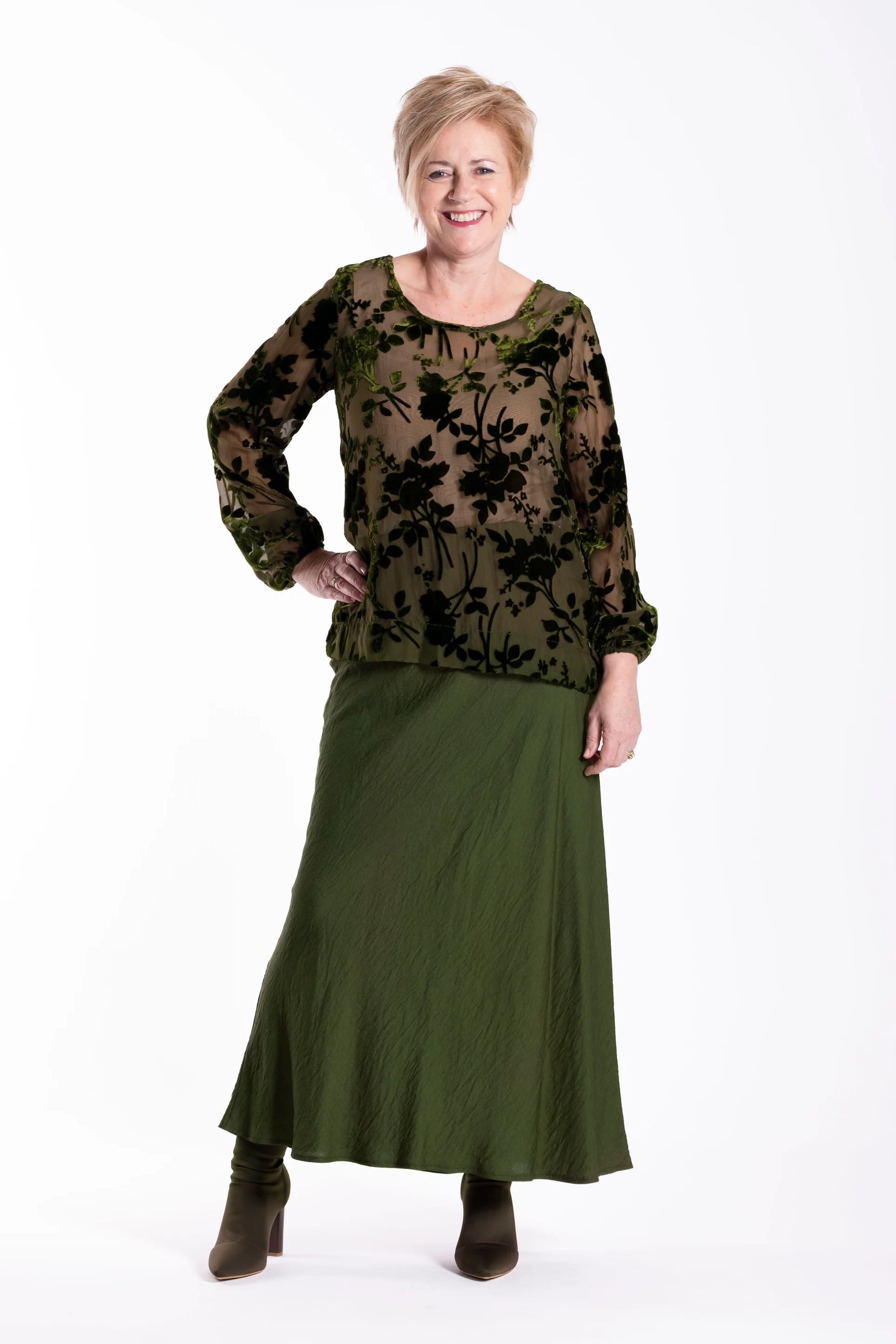 JELLICOE LATTICE TOP - FOREST VEIL - THE VOGUE STORE