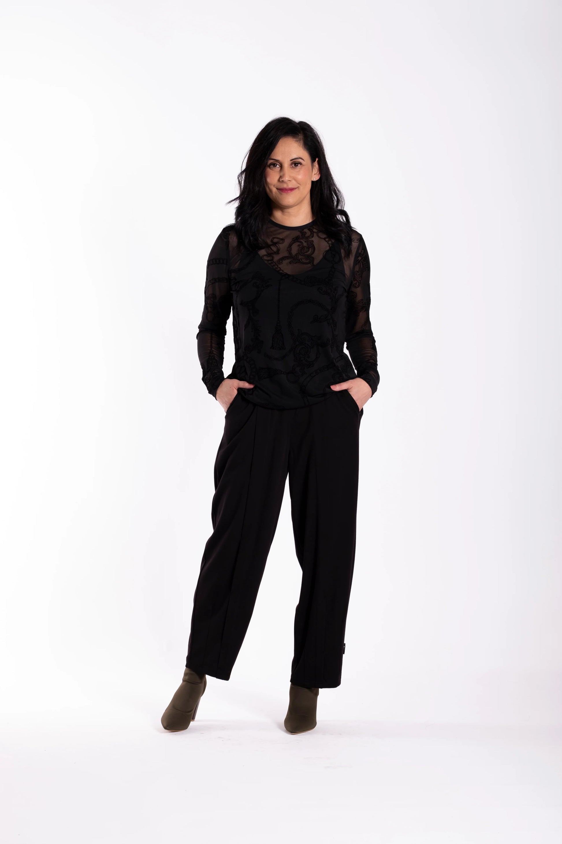 JELLICOE NON-TURTLE TOP TASSELS & CHAINS - BLACK - THE VOGUE STORE