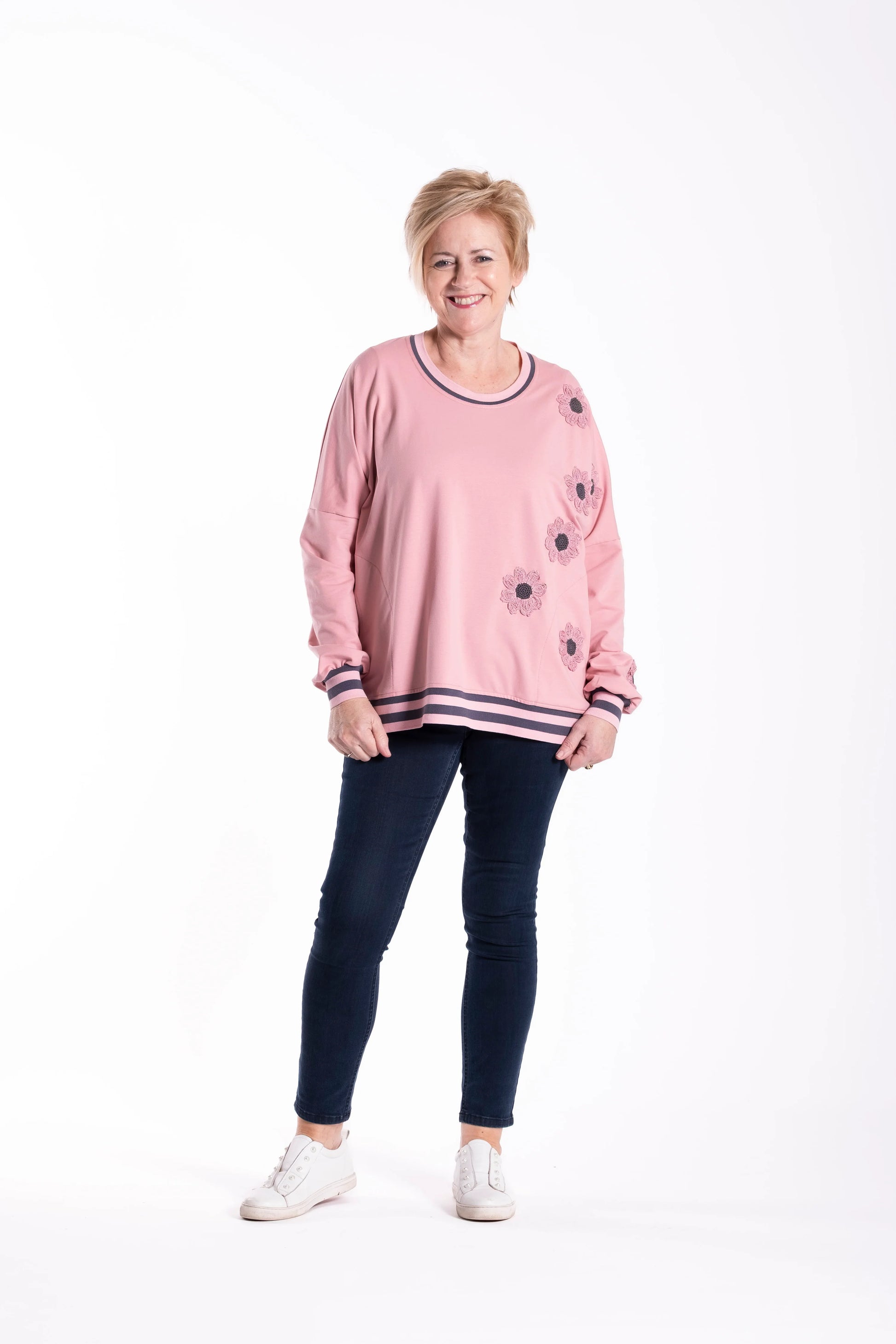 JELLICOE SWEATSHIRT PUNK DAISY - PINK - THE VOGUE STORE