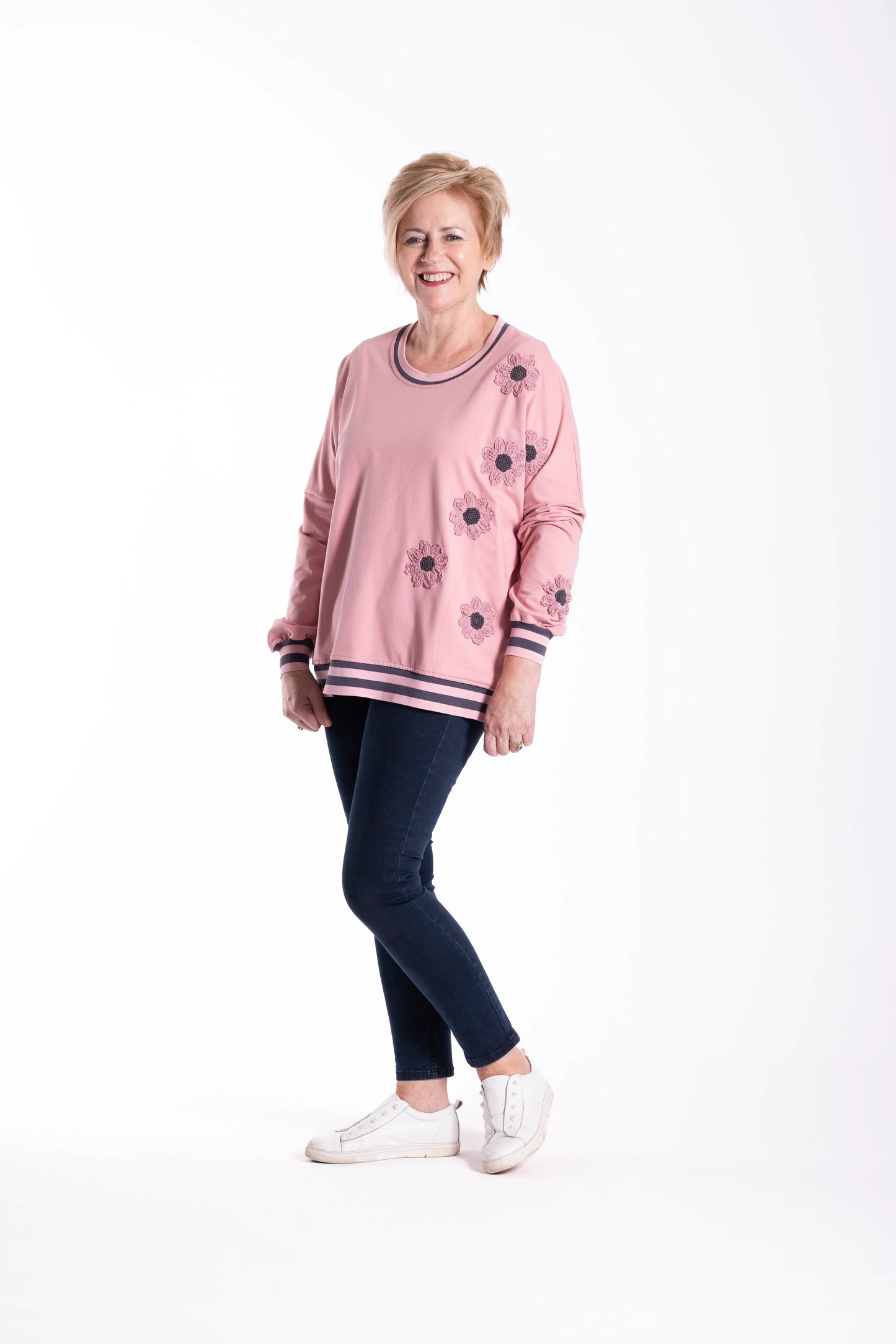 JELLICOE SWEATSHIRT PUNK DAISY - PINK - THE VOGUE STORE