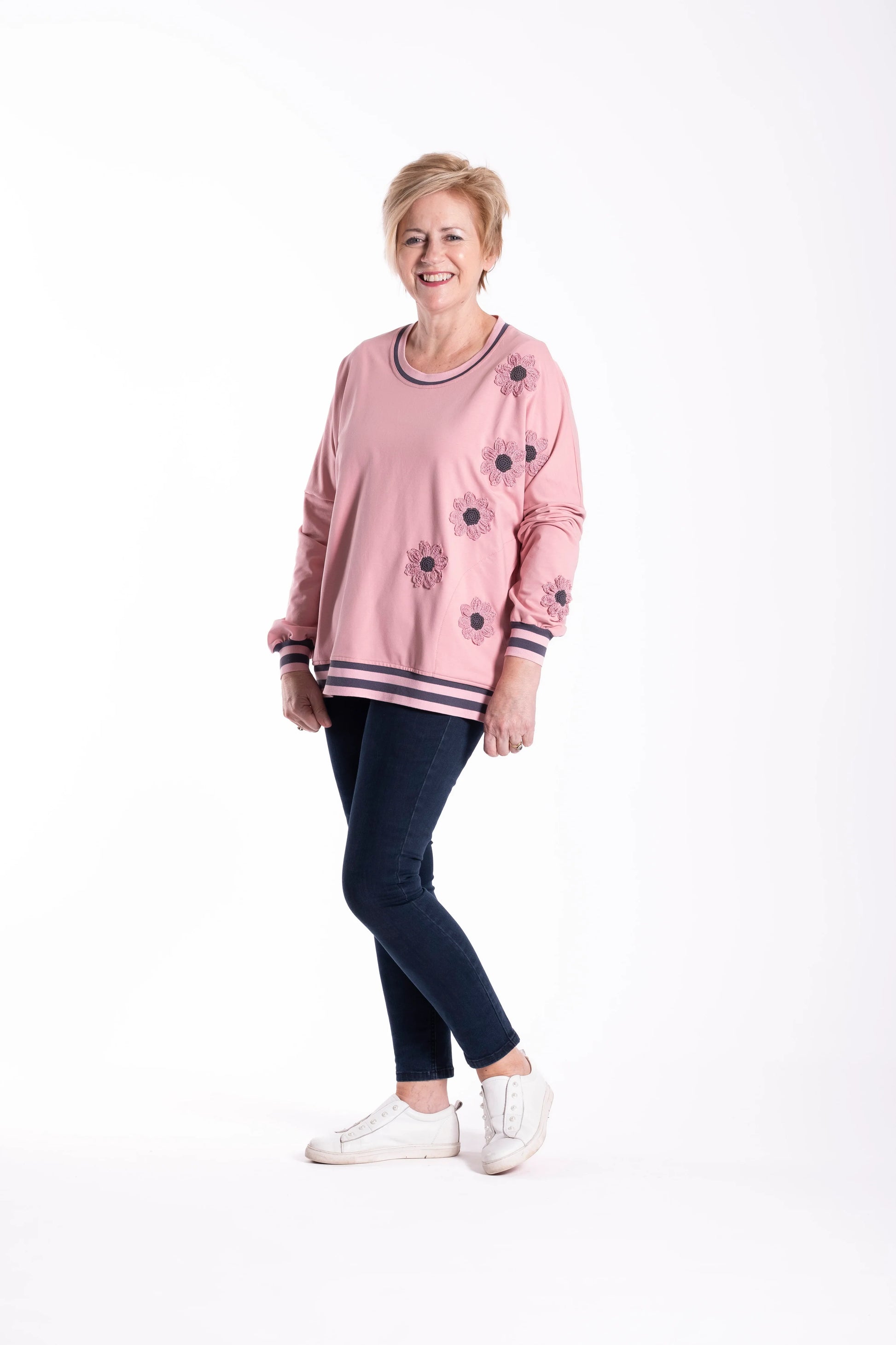 JELLICOE SWEATSHIRT PUNK DAISY - PINK - THE VOGUE STORE