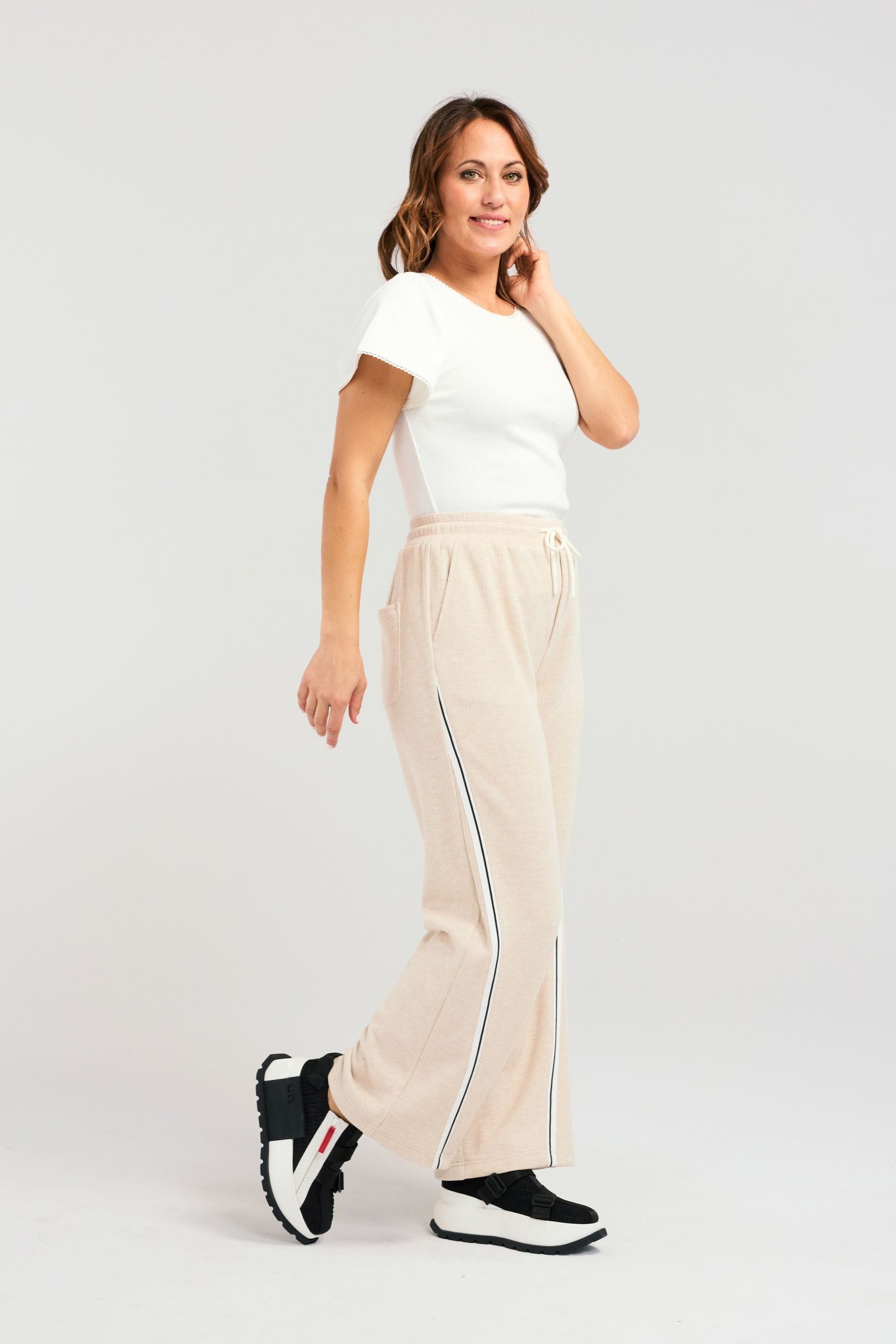 ZAFINA ADELAIDE PANT - CREAM - THE VOGUE STORE