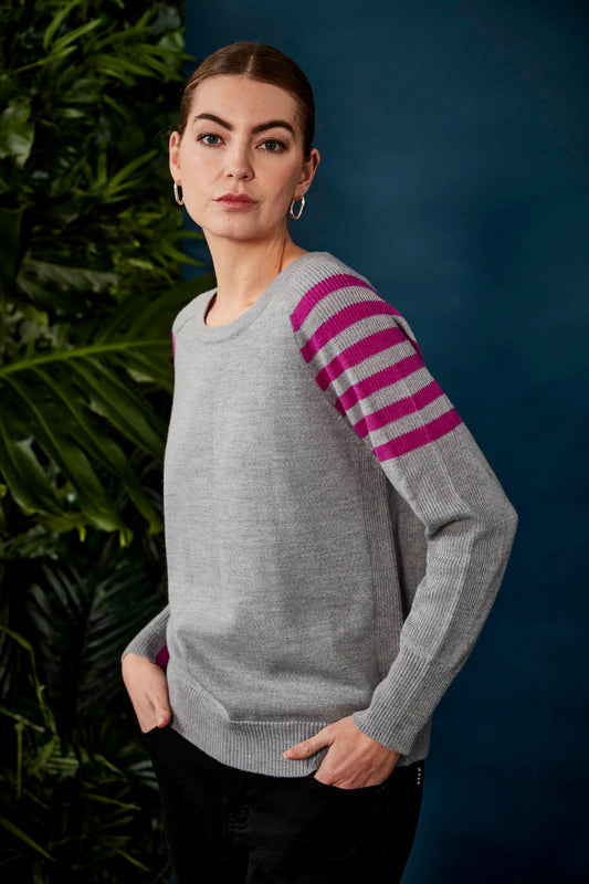 VERGE FLYNN SWEATER - SILVER MARLE - THE VOGUE STORE
