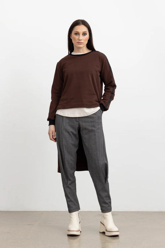 STYLE XLAB FROST NOIR SWEATSHIRT - BROWN - THE VOGUE STORE