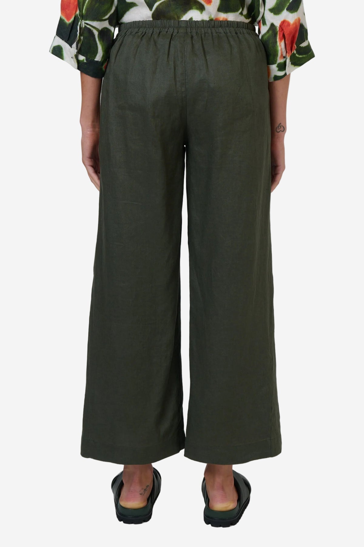 NATURALS BY O&J WIDE LEG LINEN PANTS - TOPIARY - THE VOGUE STORE