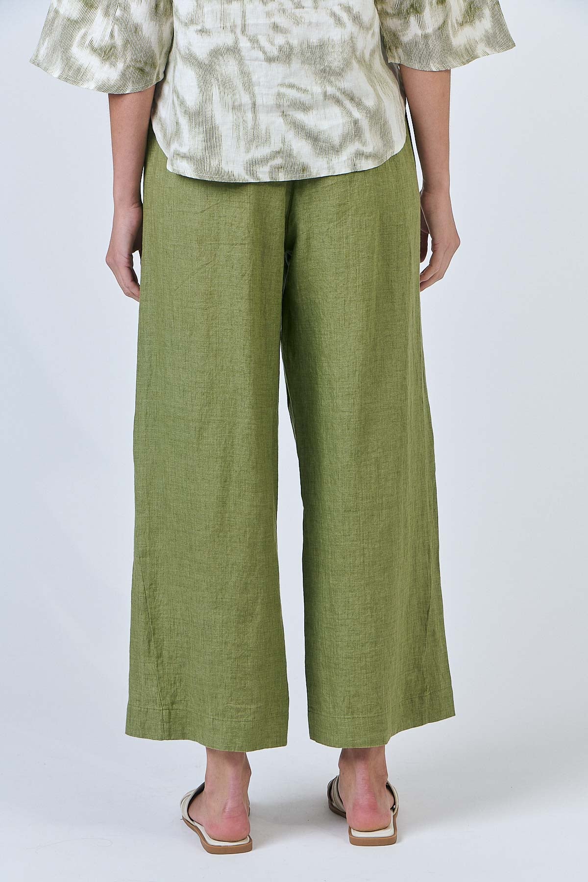 NATURALS BY O&J LINEN PANT - MOSS - THE VOGUE STORE