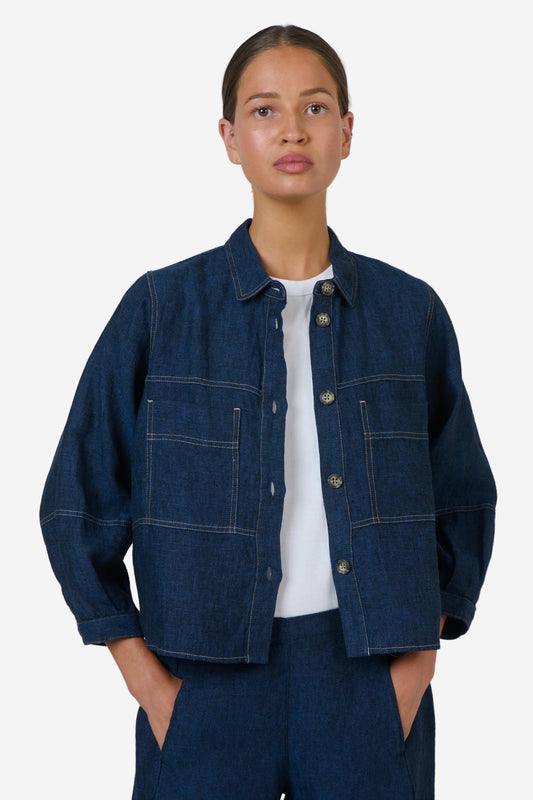 NATURALS BY O&J LINEN JACKET - ECLIPSE - THE VOGUE STORE
