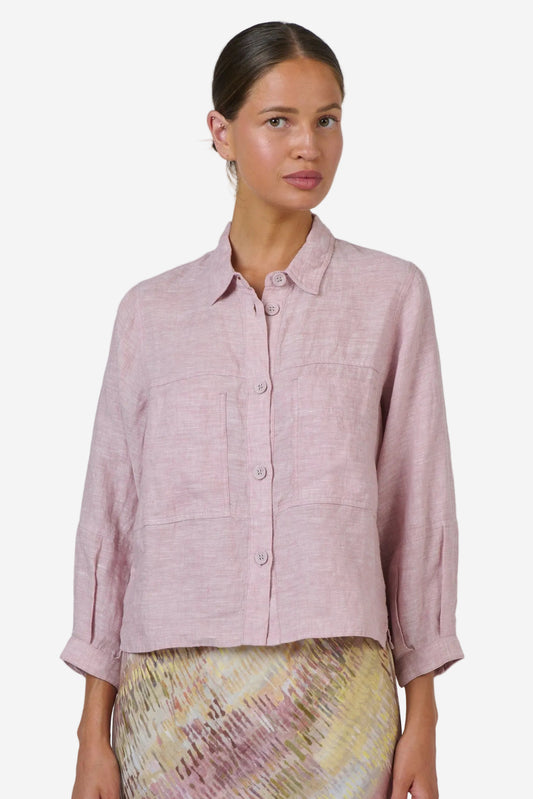 NATURALS BY O&J LINEN JACKET - RADISH - THE VOGUE STORE