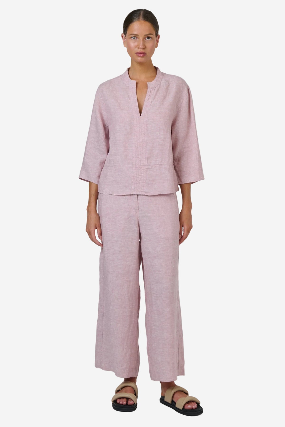 NATURALS BY O&J WIDE LEG PANT - RADISH - THE VOGUE STORE