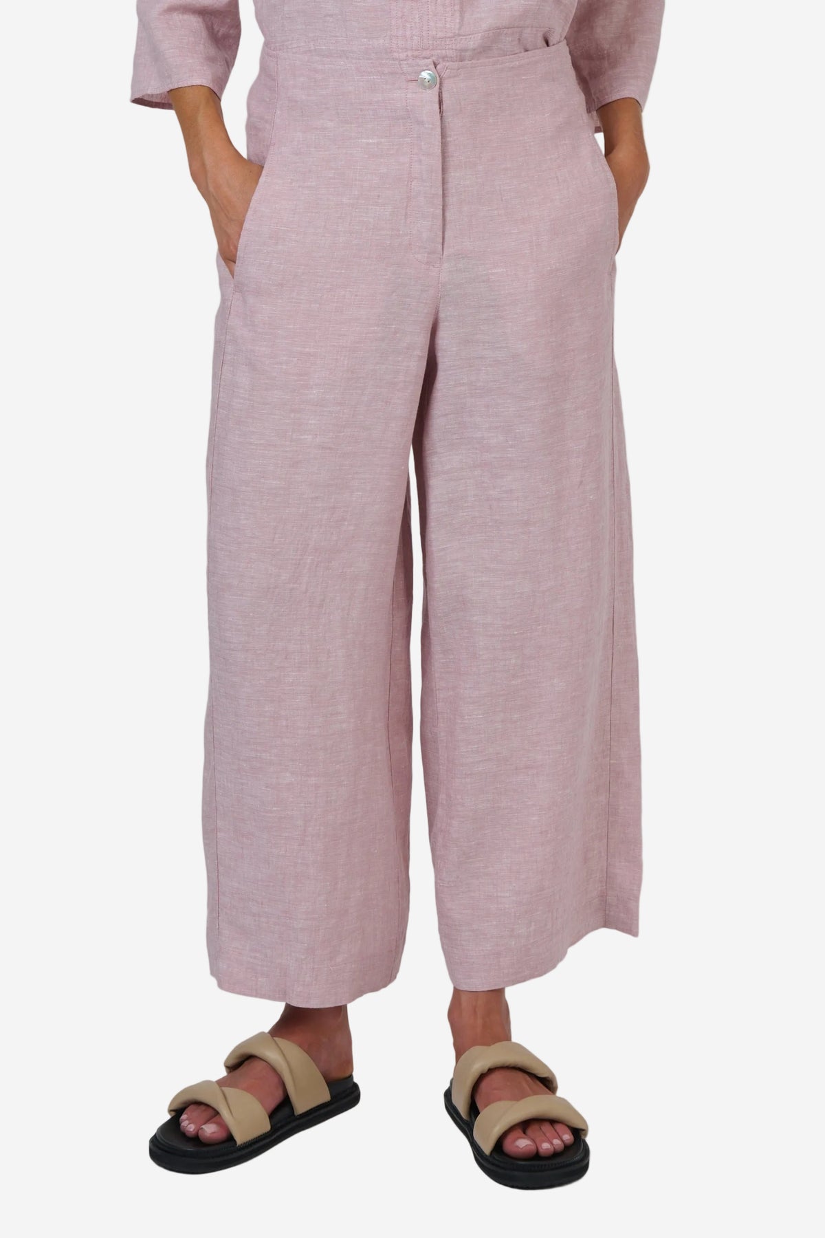 NATURALS BY O&J WIDE LEG PANT - RADISH - THE VOGUE STORE