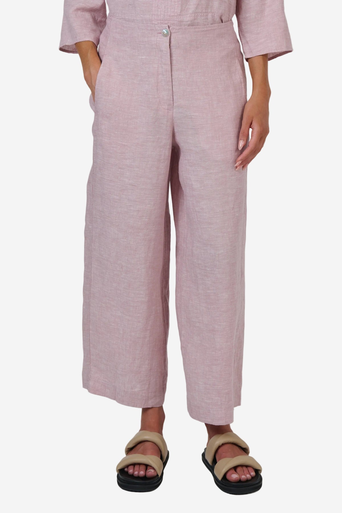 NATURALS BY O&J WIDE LEG PANT - RADISH - THE VOGUE STORE