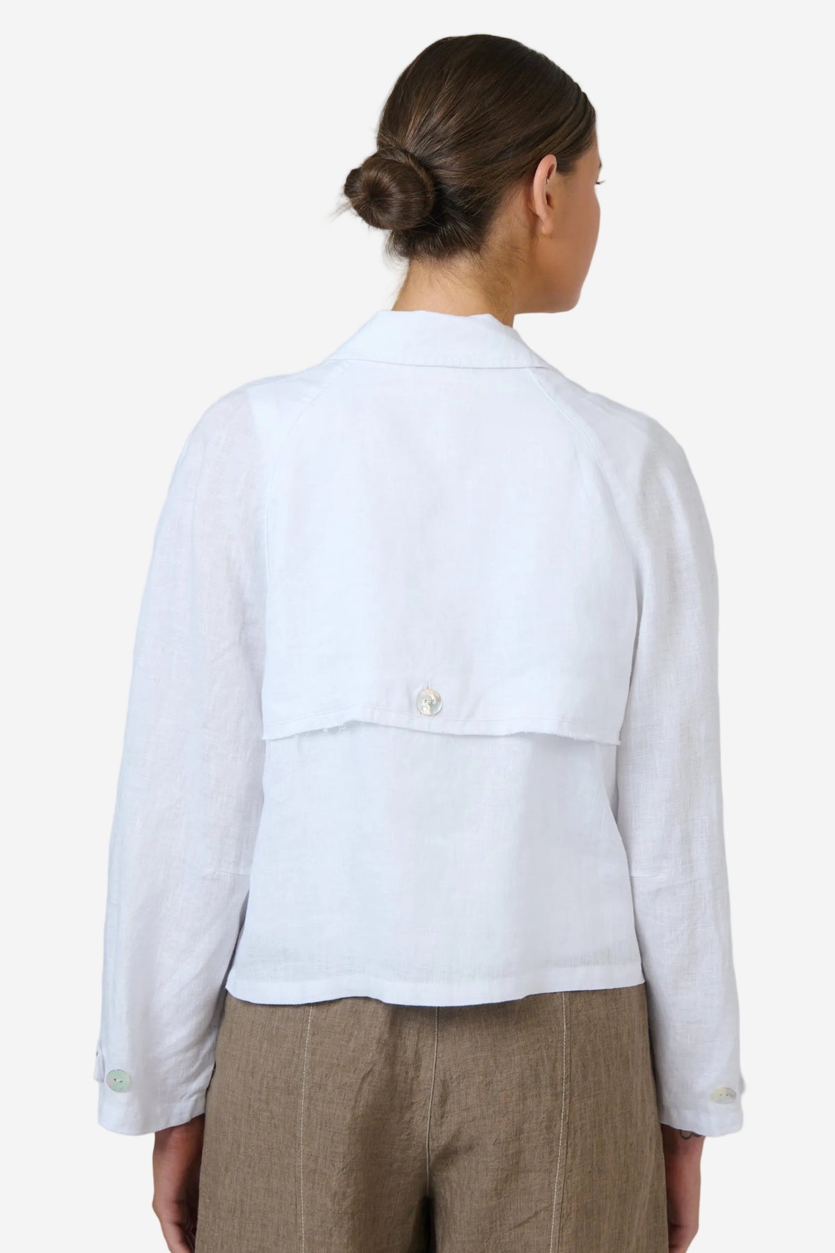 NATURALS BY O&J LINEN JACKET - WHITE - THE VOGUE STORE