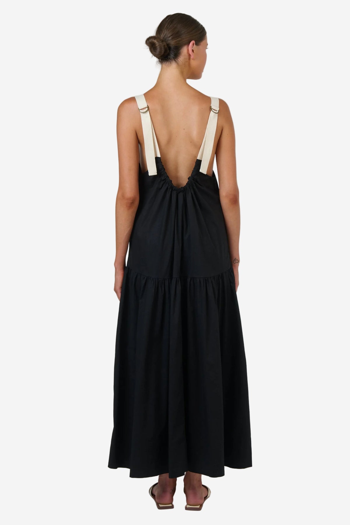 NATURALS BY O&J POPLIN DRESS - BLACK - THE VOGUE STORE