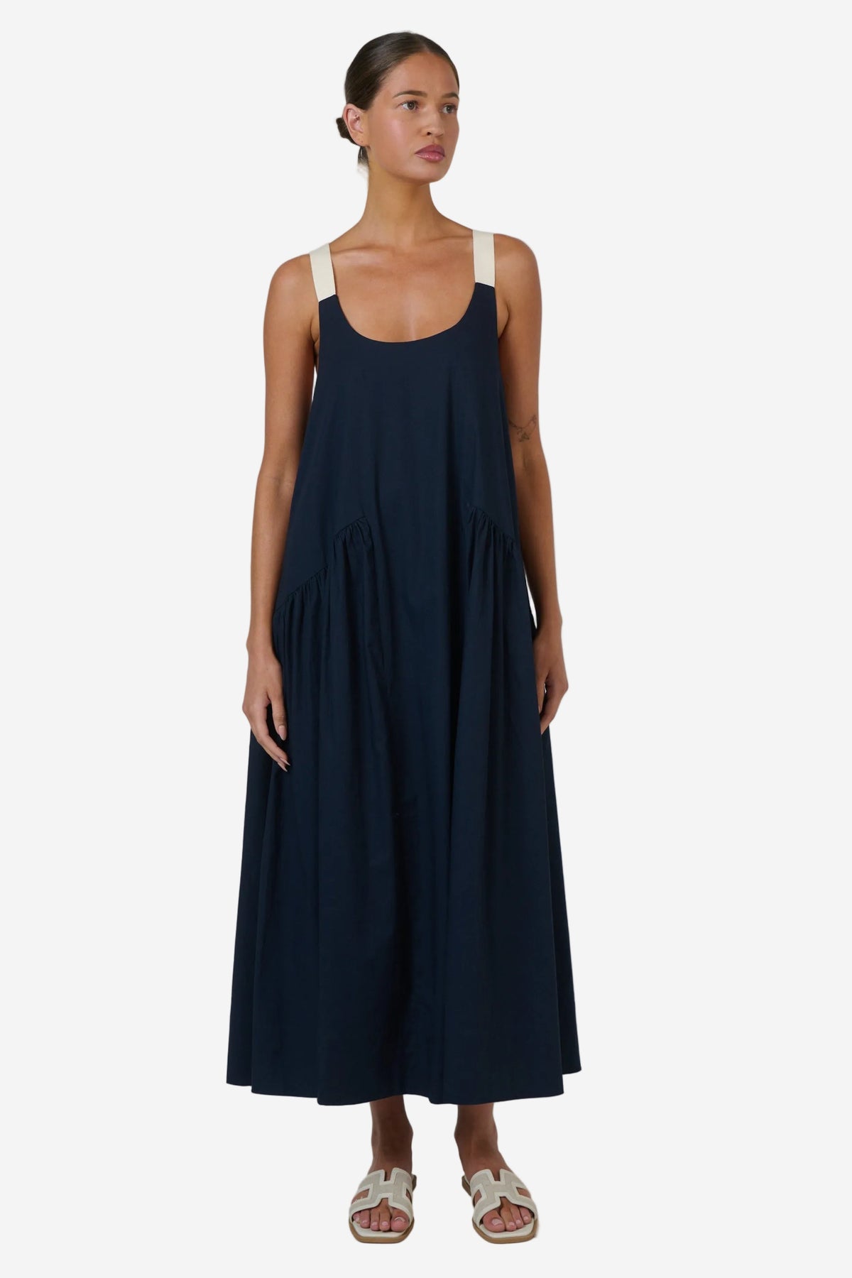 NATURALS BY O&J POPLIN DRESS - INK - THE VOGUE STORE