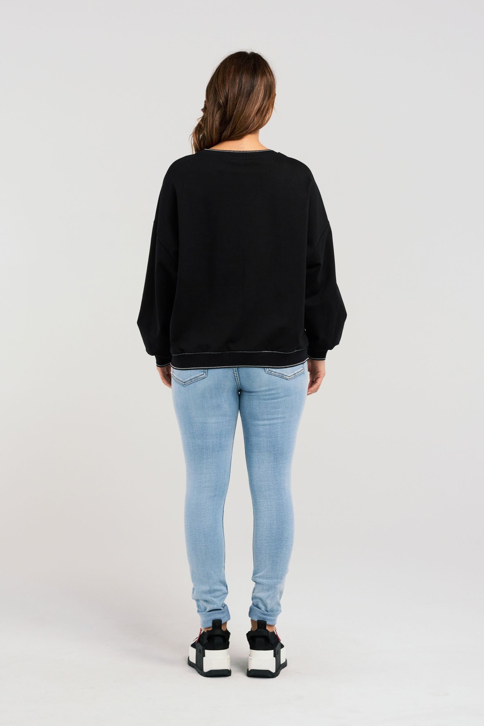 ZAFINA MAISIE SWEAT - BLACK - THE VOGUE STORE