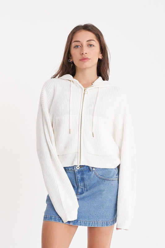 HUFFER WMNS SIGNATURE KNIT HOOD - ICE - THE VOGUE STORE