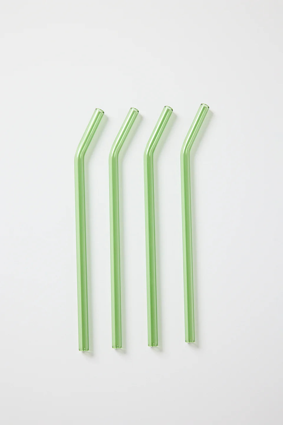 WILLOW & MAE GREEN REUSABLE PK 4 GLASS DRINKING STRAWS - THE VOGUE STORE