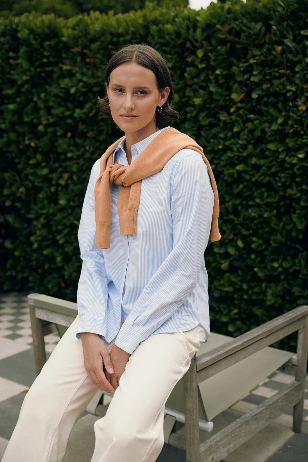 HUFFER CLASSIC STRIPE OXFORD SHIRT - BLUE - THE VOGUE STORE