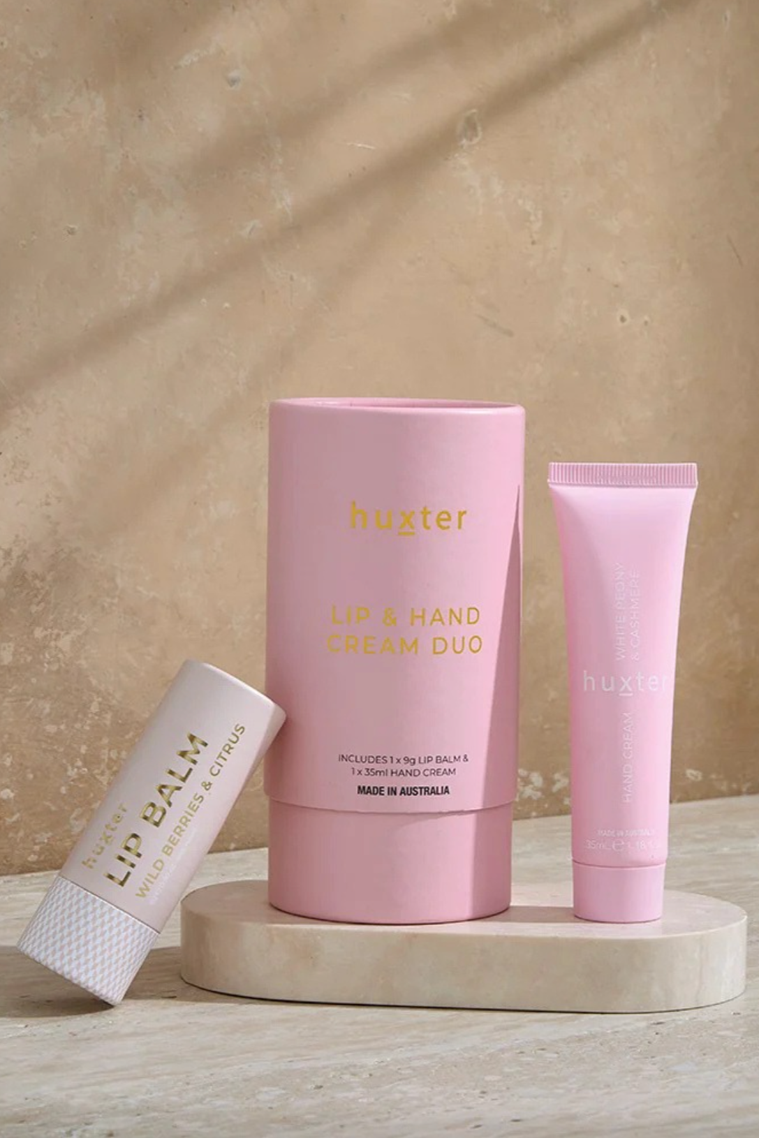 HUXTER LIP & HAND CREAM DUO  - WHITE PEONY & CASHMERE - THE VOGUE STORE
