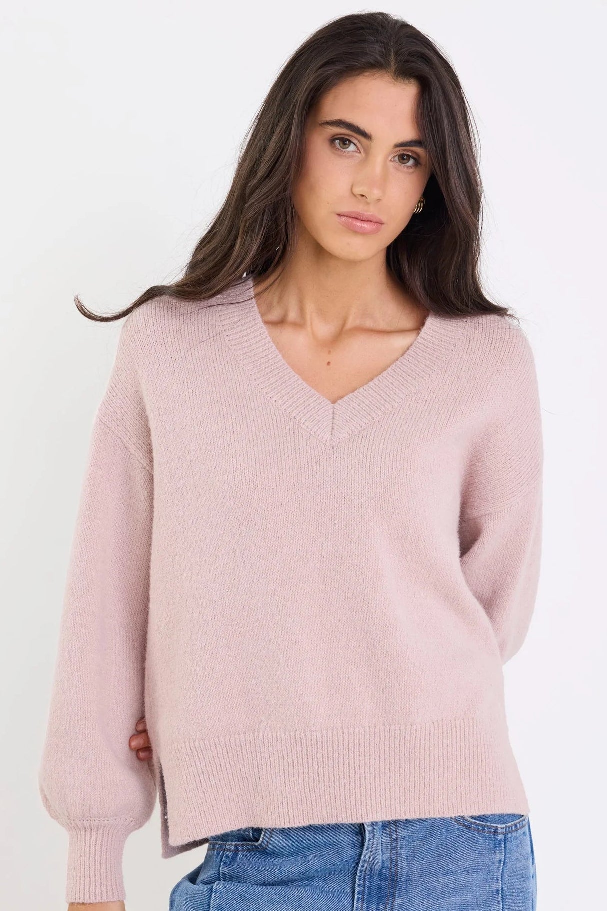 IVY + JACK HARVEST BLUSH V NECK KNIT JUMPER - THE VOGUE STORE