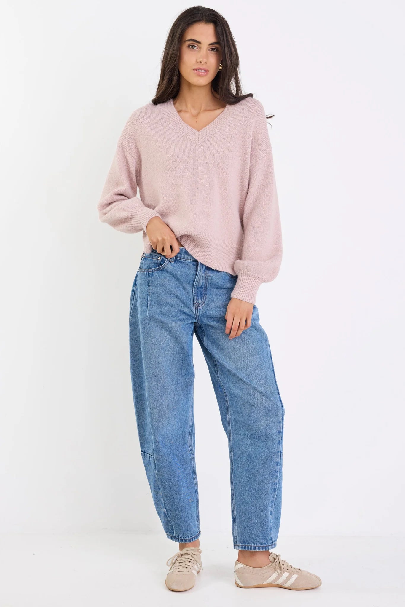 IVY + JACK HARVEST BLUSH V NECK KNIT JUMPER - THE VOGUE STORE