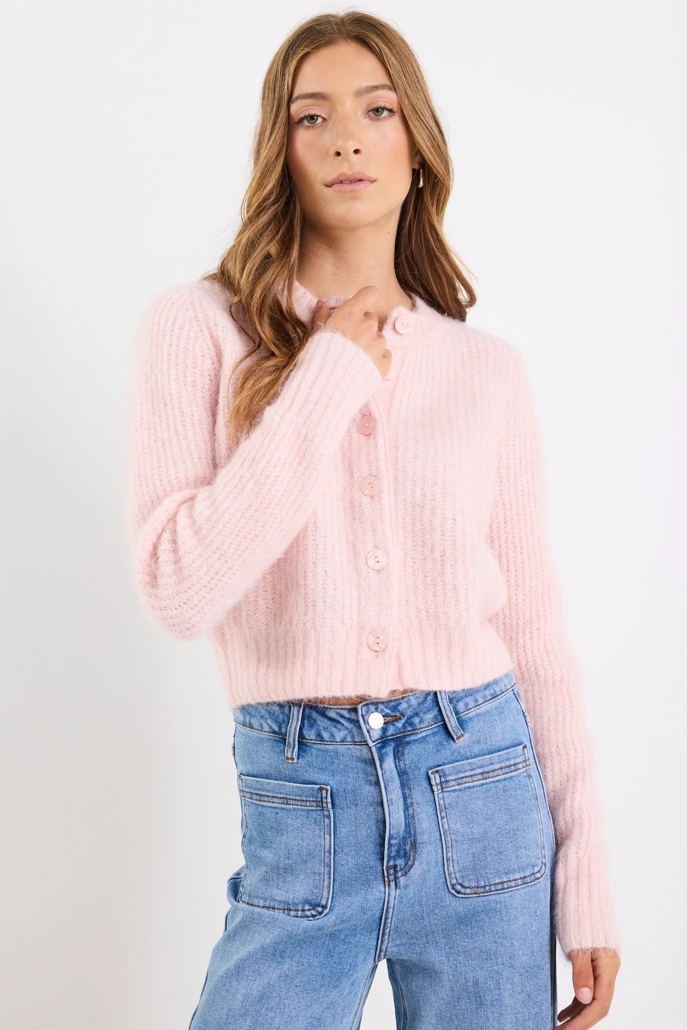 IVY + JACK HIGHLIGHT BLUSH MOHAIR BLEND CARDIGAN - THE VOGUE STORE