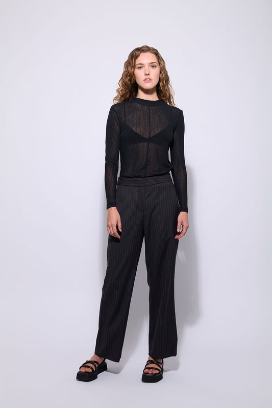 NERIS THE HEPBURN PANT - EBONY STRIPE - THE VOGUE STORE