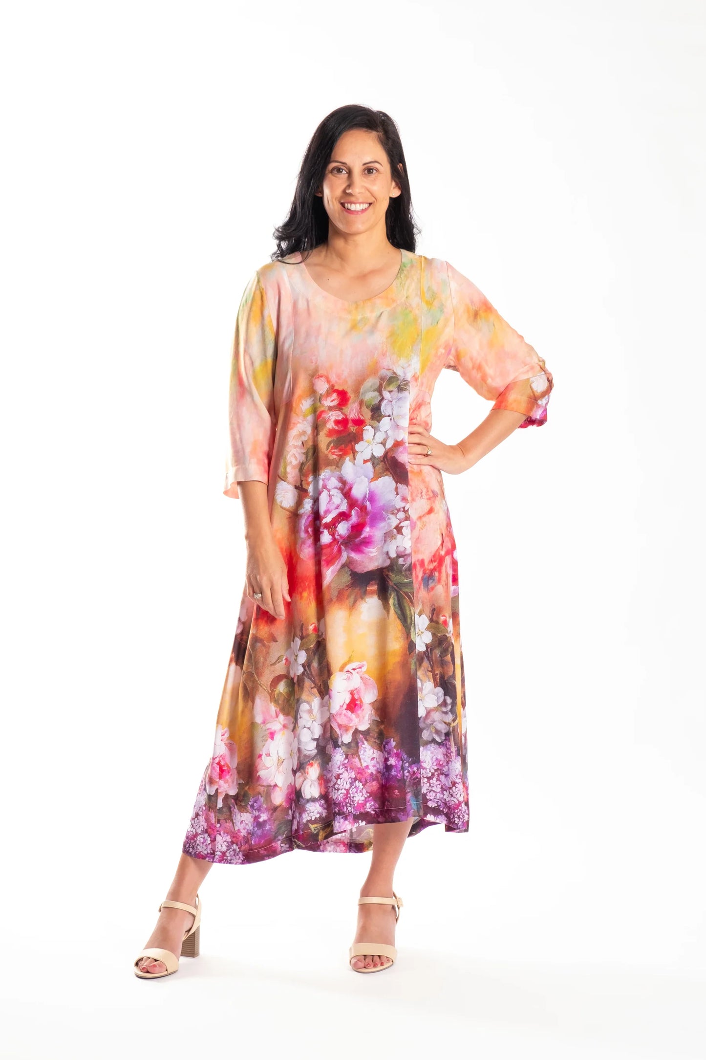 JELLICOE FLEUR DRESS - APRICOT FLORAL - THE VOGUE STORE