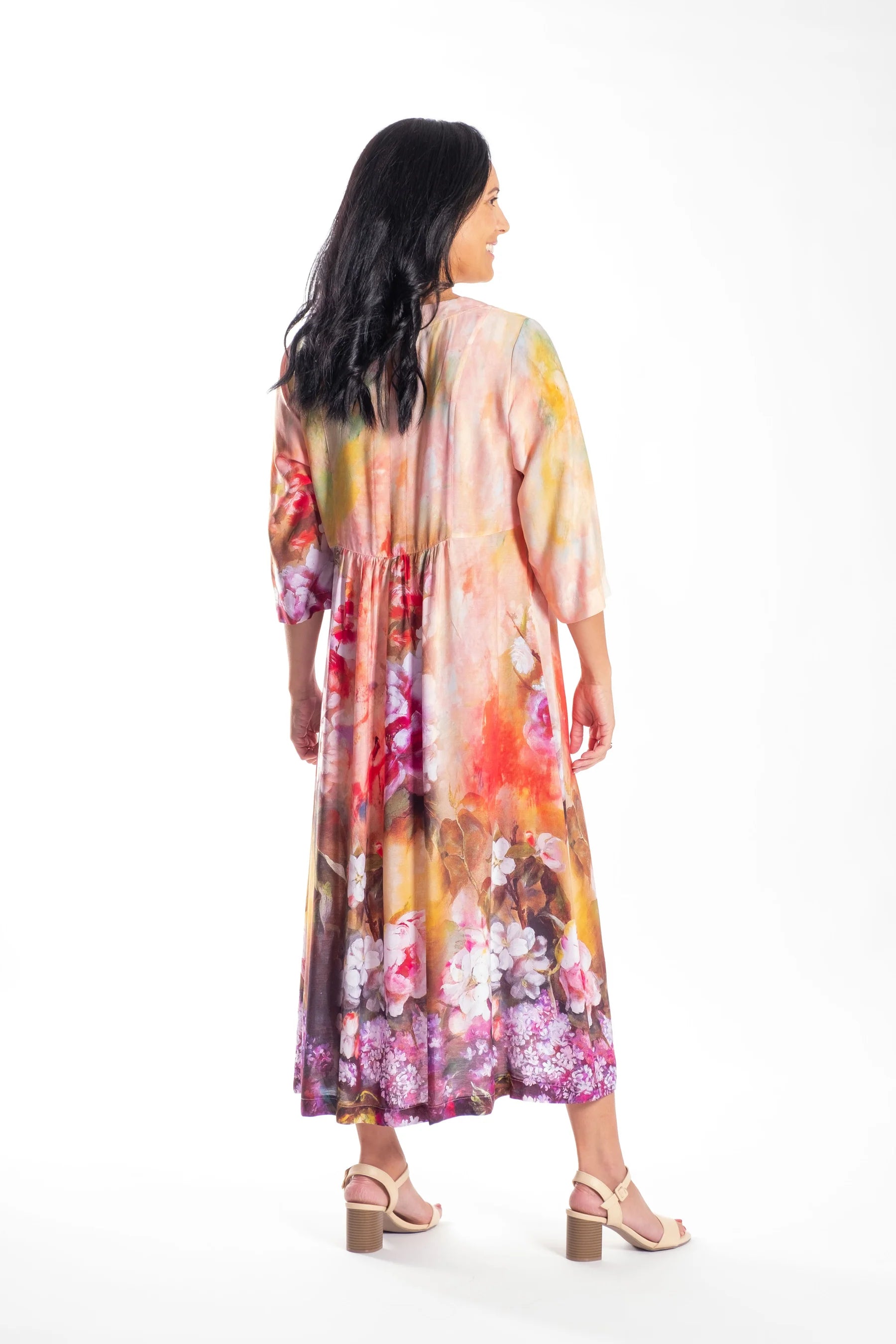 JELLICOE FLEUR DRESS - APRICOT FLORAL - THE VOGUE STORE