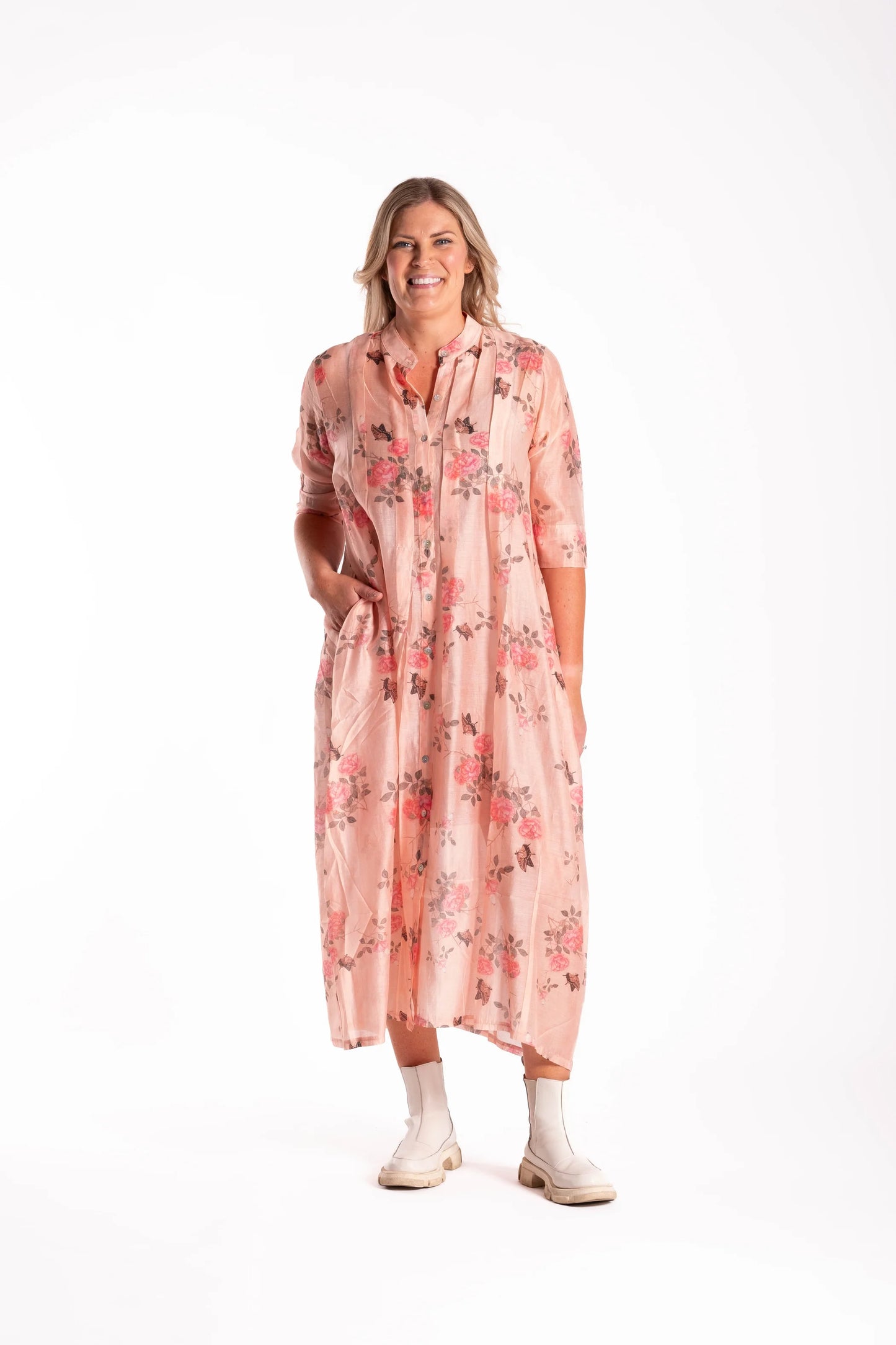 DEEANNE HOBBS FRENCH ME DRESS - TROPICAL BUTTERFLY - THE VOGUE STORE