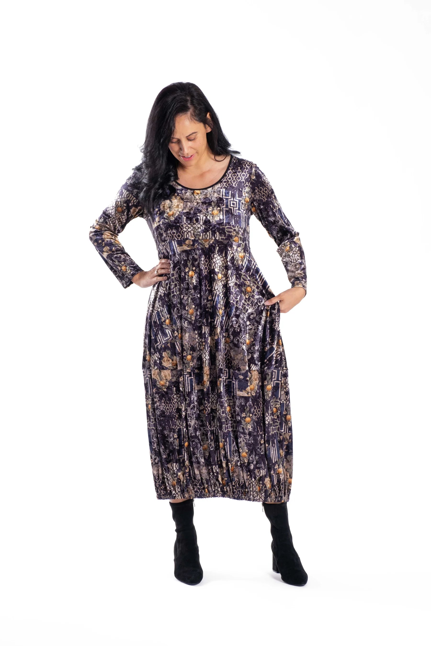 JELLICOE SANDERSON DRESS - CITRUS VELVET - THE VOGUE STORE