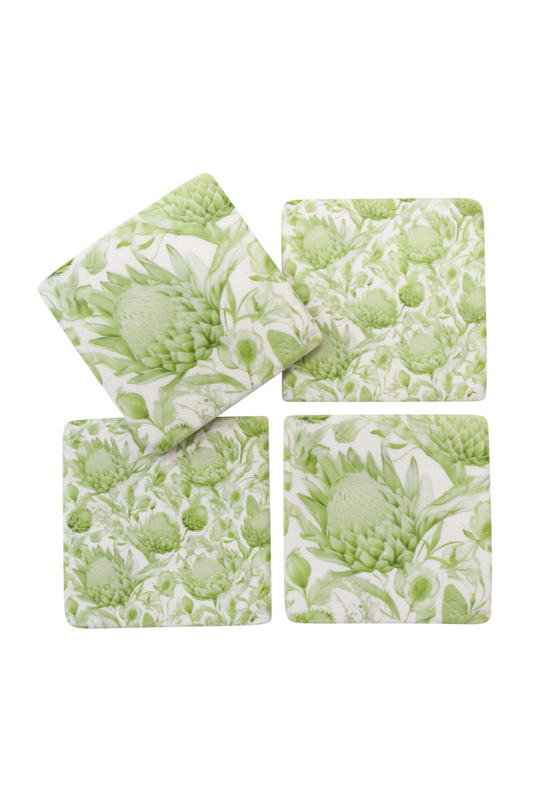 SET 4 COASTERS - PROTEA SAGE - THE VOGUE STORE