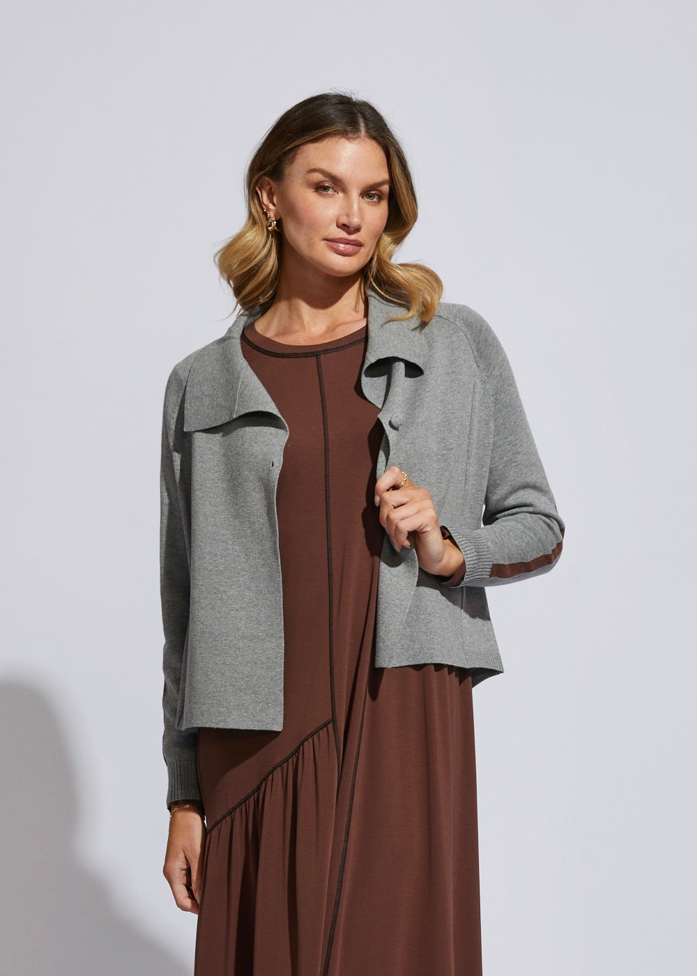 LD & CO MILANO CARDI - PEWTER - THE VOGUE STORE